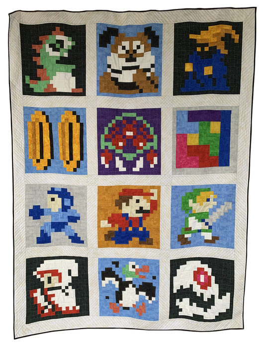 Retro Gaming Revival Quilt: A 12 Block Video Game Themed Quilt Kit and Pattern