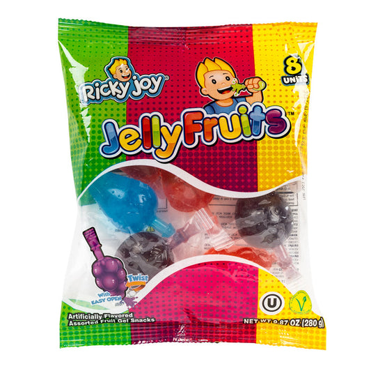 Ricky Joy Jelly Fruits Gummy Candy Peg Bag - 30 Count