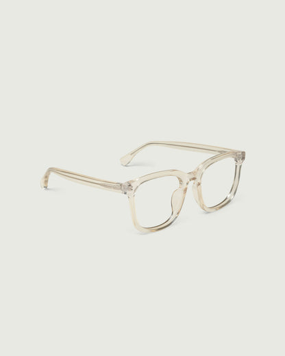 Jellyfish::River Eyeglasses square clear plant-based plastic front diagonal