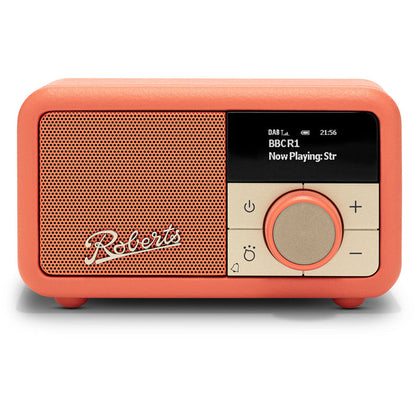 Roberts Revival Petite 2 DAB DAB+ Bluetooth Rechargeable Digital Radio Pop Orange Pop Orange