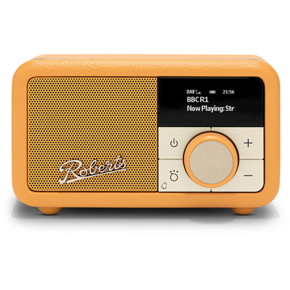 Roberts Revival Petite 2 DAB DAB+ Bluetooth Rechargeable Digital Radio Sunburst Yellow Sunburst Yellow