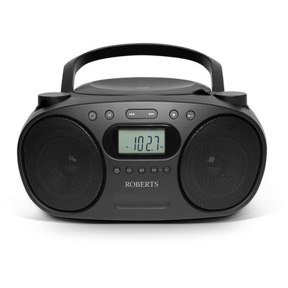 Roberts Zoombox FM Portable CD Player FM AM Radio Black Black