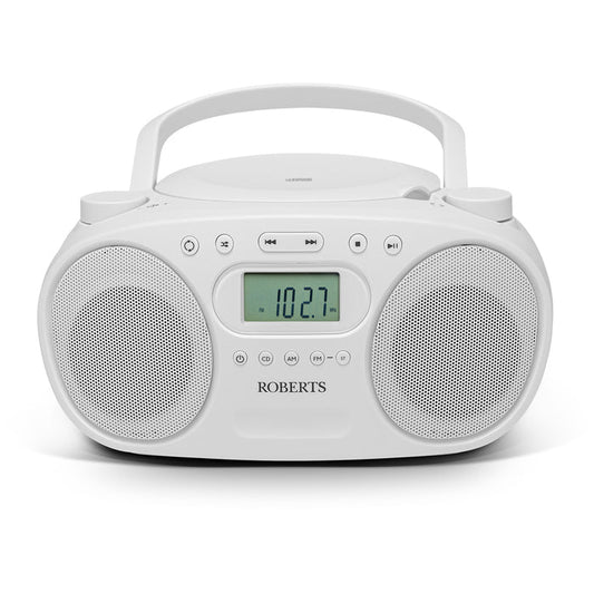 Roberts Zoombox FM Portable CD Player FM AM Radio White White