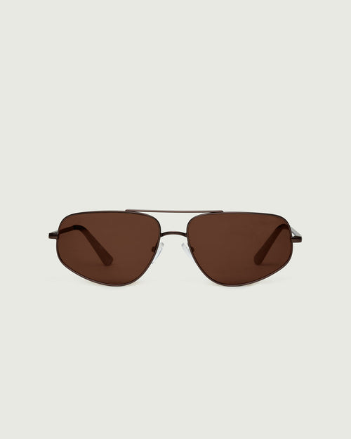 Bronze Polarized::Rome Sunglasses pilot brown  metal front