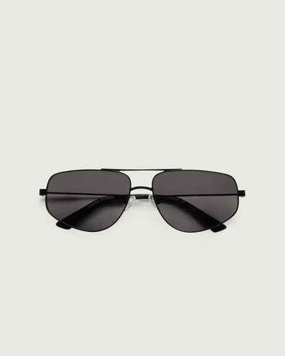 Charcoal Polarized::Rome Sunglasses pilot black metal top