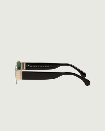 White Gold Pond::Moya Sunglasses oval Gold metal side