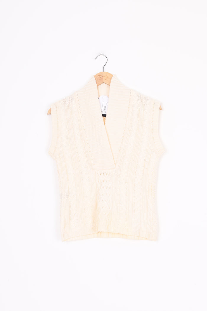 Sabatini (NZ made) Womens Cream Vest Size L