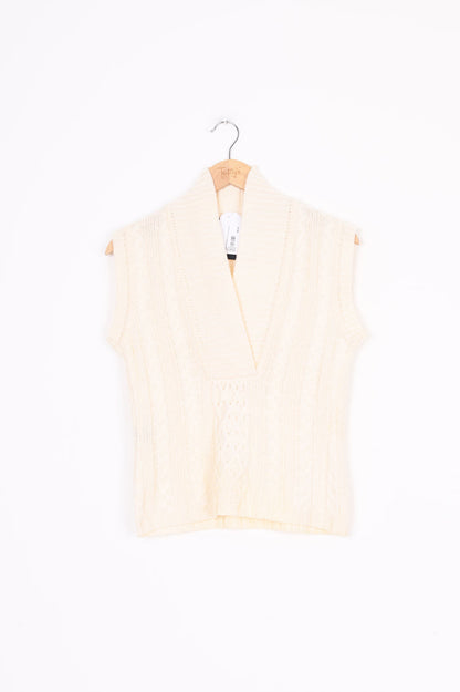 Sabatini (NZ made) Womens Cream Vest Size L