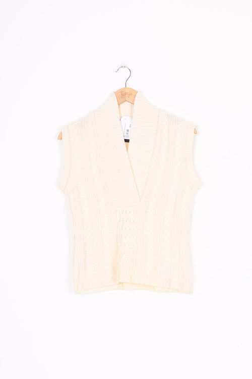 Sabatini (NZ made) Womens Cream Vest Size L