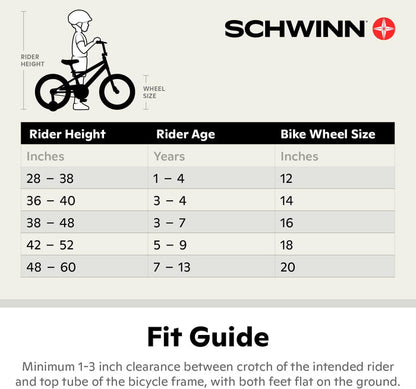 Schwinn Koen And Elm BMX Style Toddler And Kids Bike For Girls And Boys 12in Black