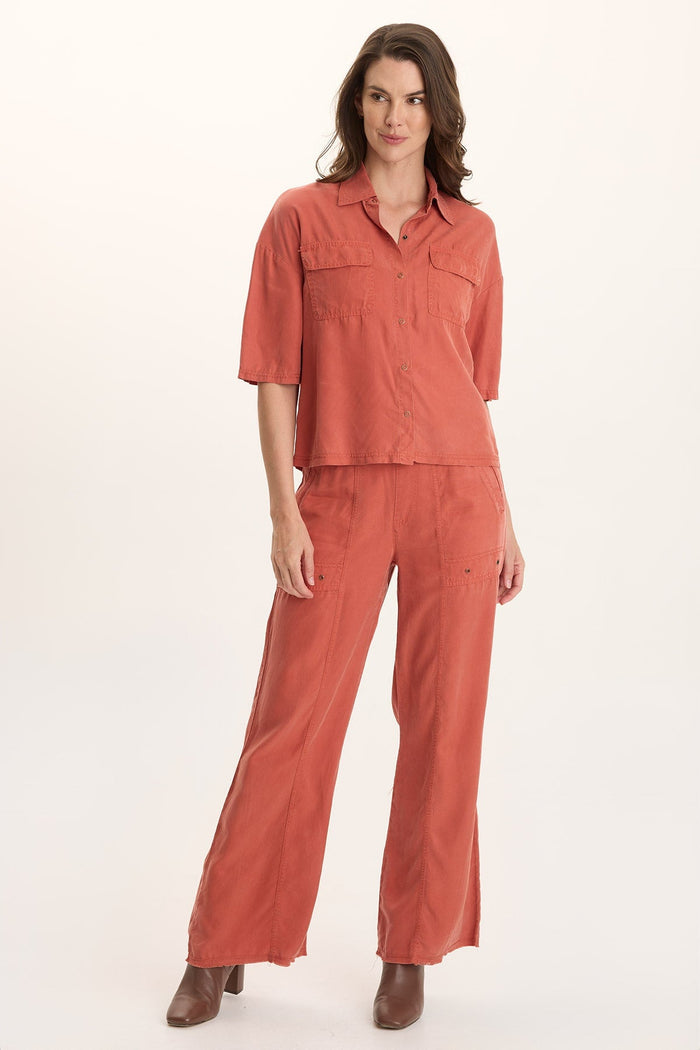 XCVI Schyler Soft Twill Wide-Leg Trouser