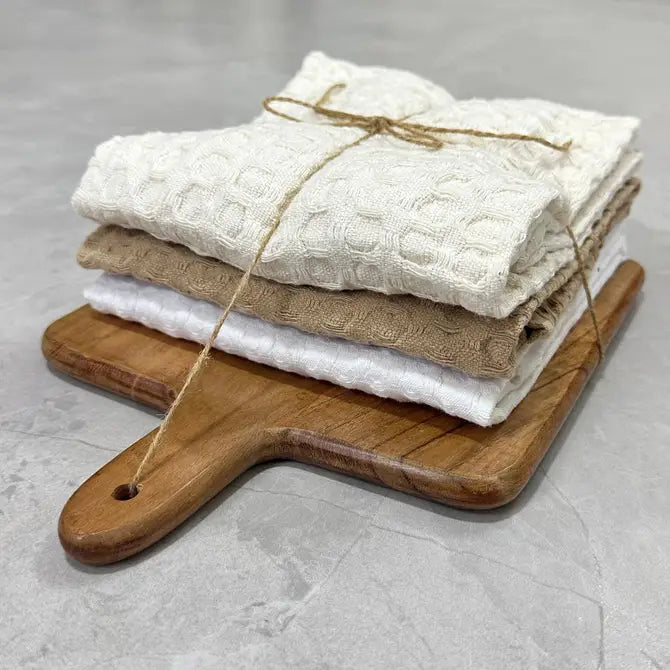 Set of 3 Tea Towels & Cutting Board