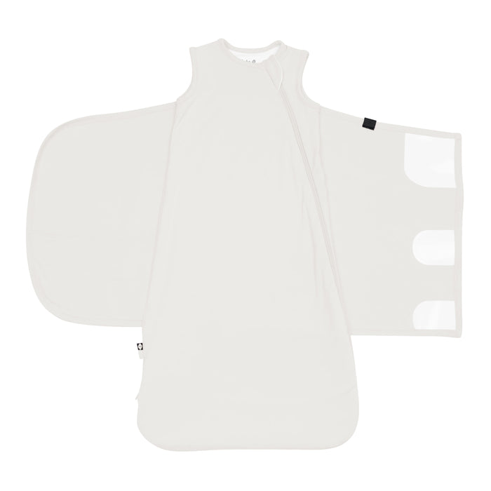 Adjustable Velcro on Sleep Bag Swaddler in Oat 0.5