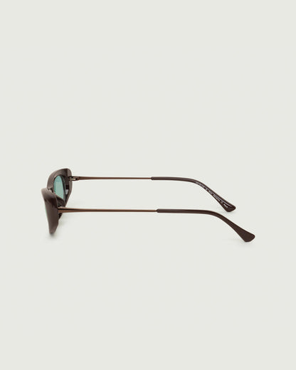 Ganache::Slim Sunglasses cateye Brown recycled polyester side