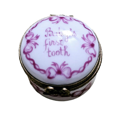Baby First Tooth Limoges Box Porcelain Limoges Baby babies French Trinket Box