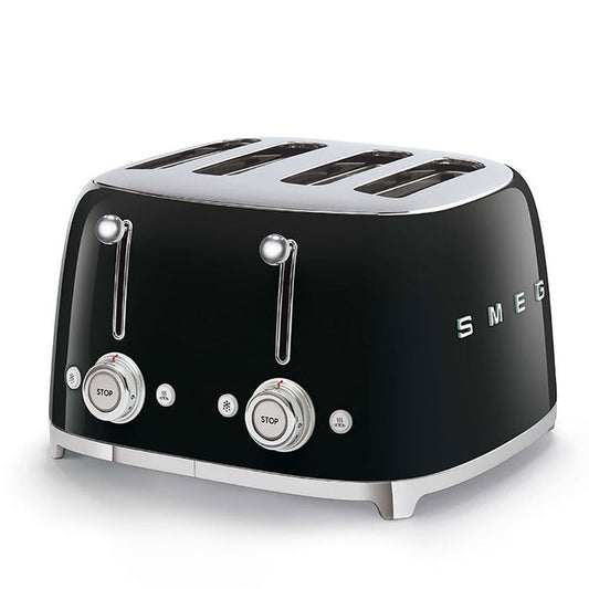 Smeg 50's Retro Style 4 Slice Black Toaster | TSF03BLUK Smeg Toaster Euronics Ireland
