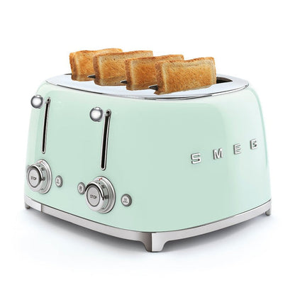 Smeg 50's Retro Style 4 Slice Pastel Green Toaster | TSF03PGUK Smeg Toaster Euronics Ireland