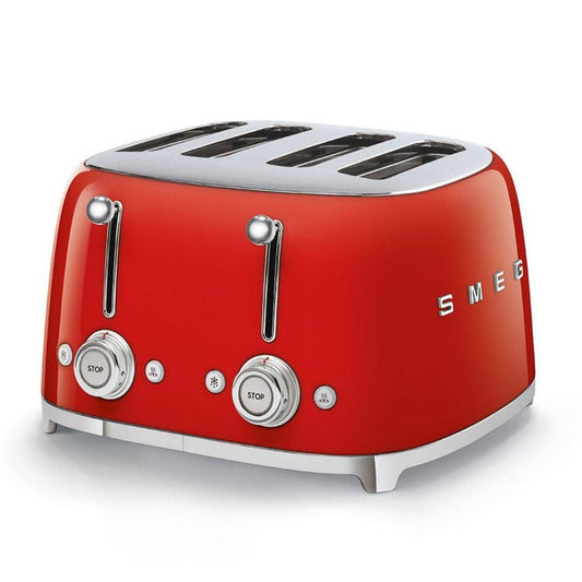 Smeg 50's Retro Style 4 Slice Pastel Red Toaster | TSF03RDUK Smeg Toaster Euronics Ireland