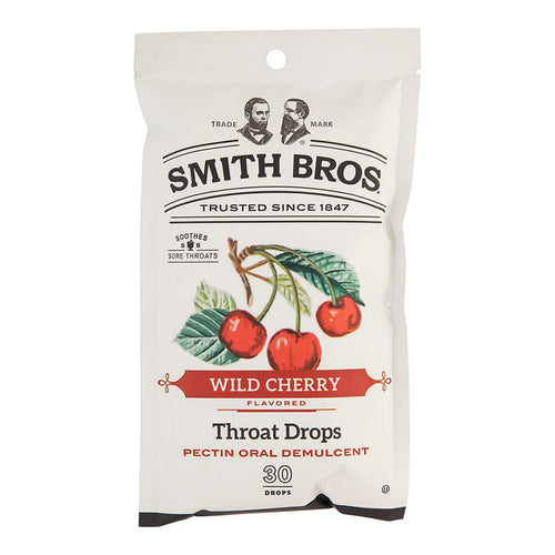 Smith Bros Wild Cherry Throat Drops Peg Bag - 12 Count