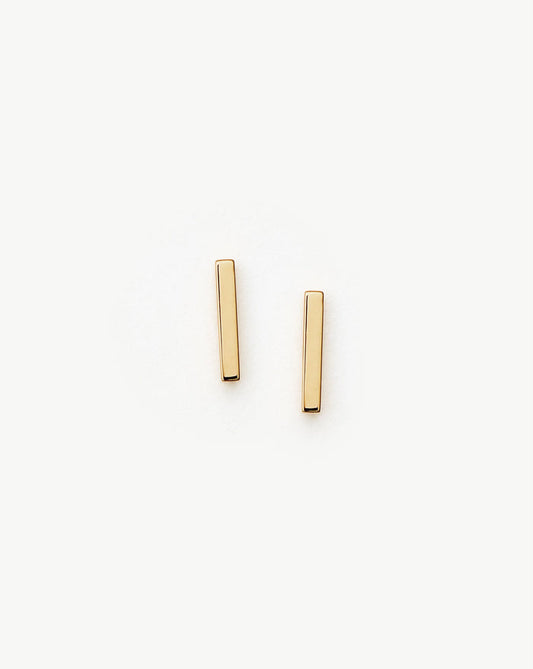 Fine Bar Stud Earrings | 14ct Solid Gold Earrings Missoma