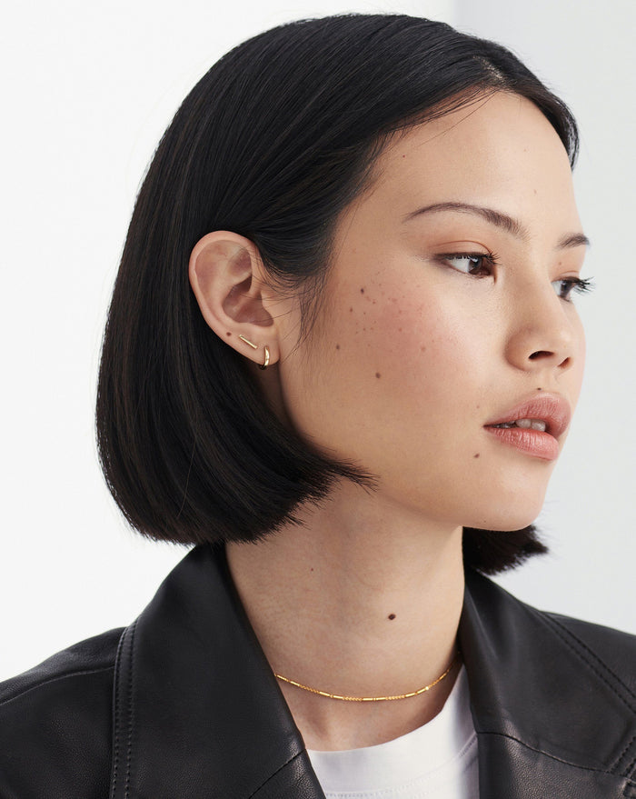 Fine Bar Stud Earrings | 14k Solid Gold Earrings Missoma