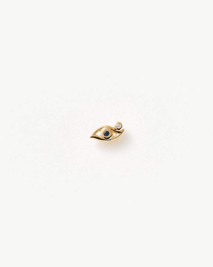 Fine Diamond & Blue Sapphire Eye Single Stud Earring Earrings Missoma