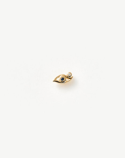 Fine Diamond & Blue Sapphire Eye Single Stud Earring Earrings Missoma