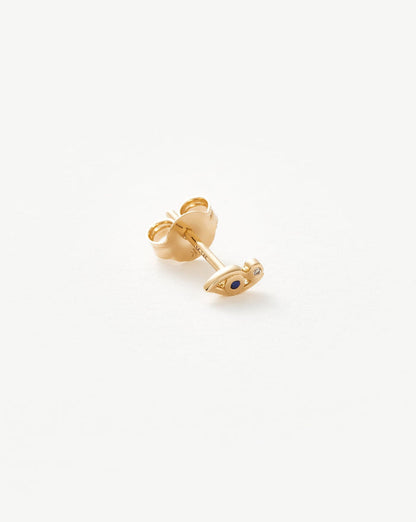 Fine Diamond & Blue Sapphire Eye Single Stud Earring Earrings Missoma