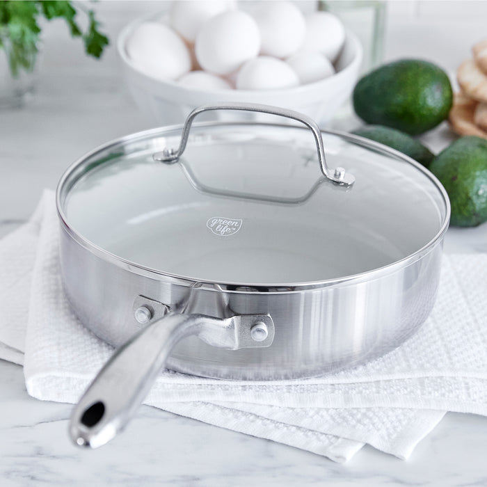Stainless Pro 3.75-Quart Sauté Pan with Lid
