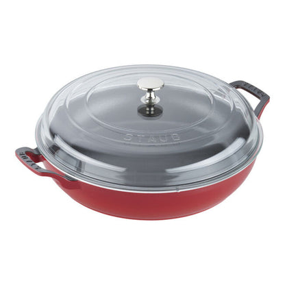 Staub 3.5 Qt Braiser w/Glass Lid - cherry
