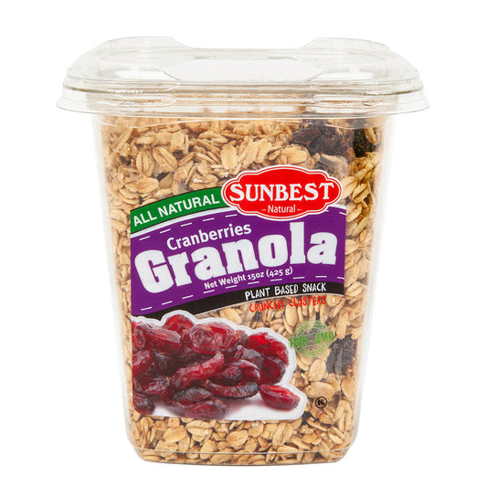 Sunbest All Natural Cranberry Granola Tub - 12 Count