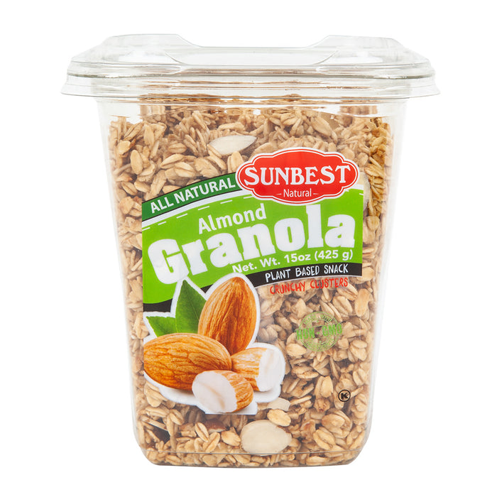 Sunbest Almond All Natural Granola Cereal Tubs - 12 Count