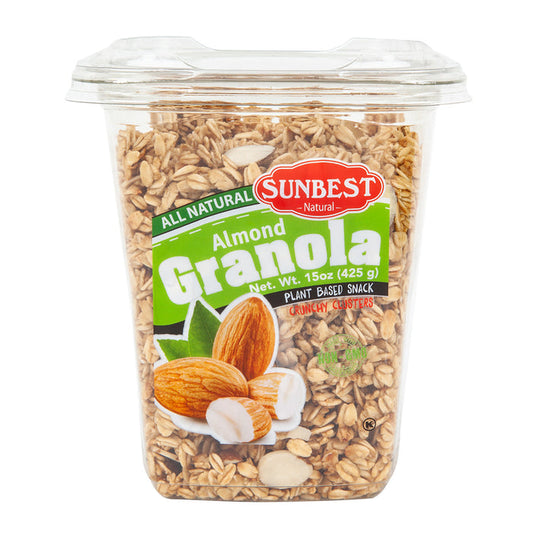 Sunbest Almond All Natural Granola Cereal Tubs - 12 Count