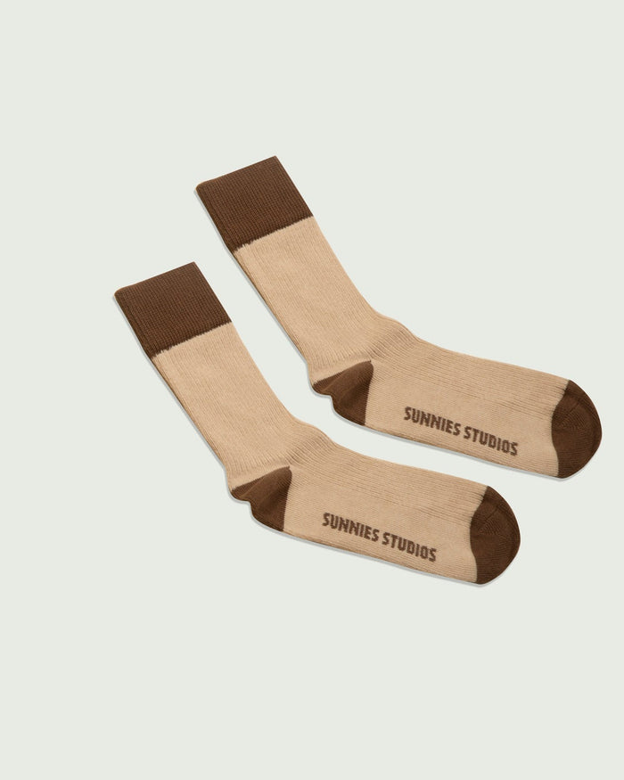 Cream::Holiday Socks Socks Cream front diagonal
