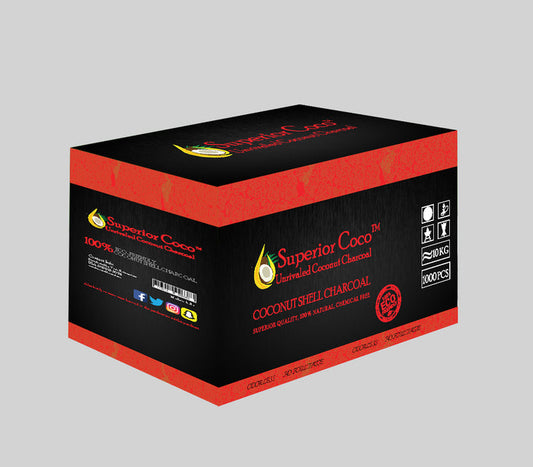 Superior Coco Natural Hookah Charcoal Cubes (16 Kg)