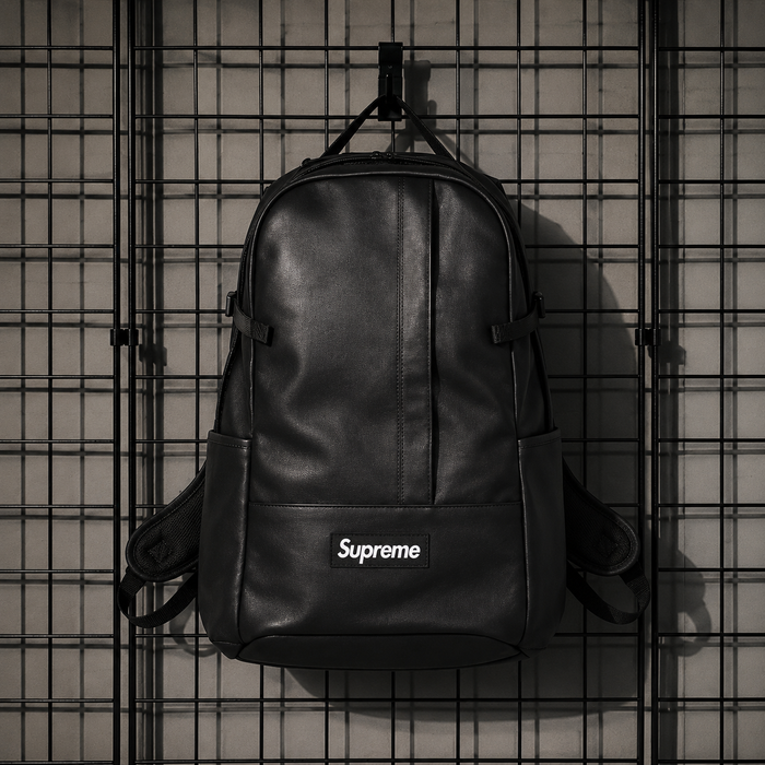 Supreme Backpack black leather