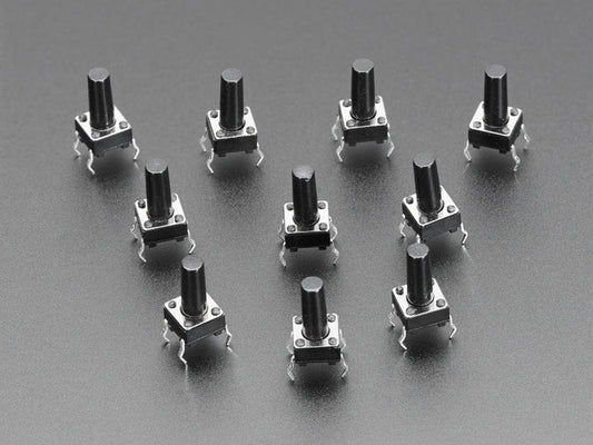 Tactile Switch Buttons (6mm tall) x 10 pack by The Pi Hut - The Pi Hut