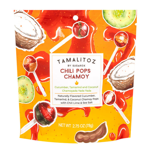 Tamalitoz Chamoy Chilli Pops Candy - 12 Count