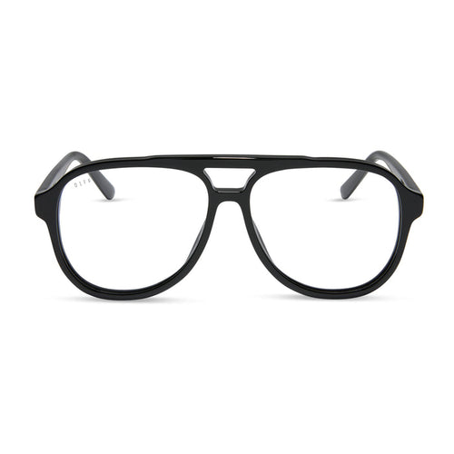 diff eyewear featuring the tatum aviator prescription glasses with a black frame front view