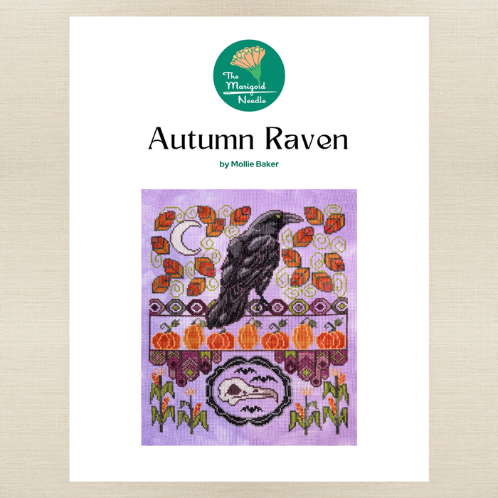 The Marigold Needle - Autumn Raven - Booklet Chart IH and/or Roxy Floss Co Floss