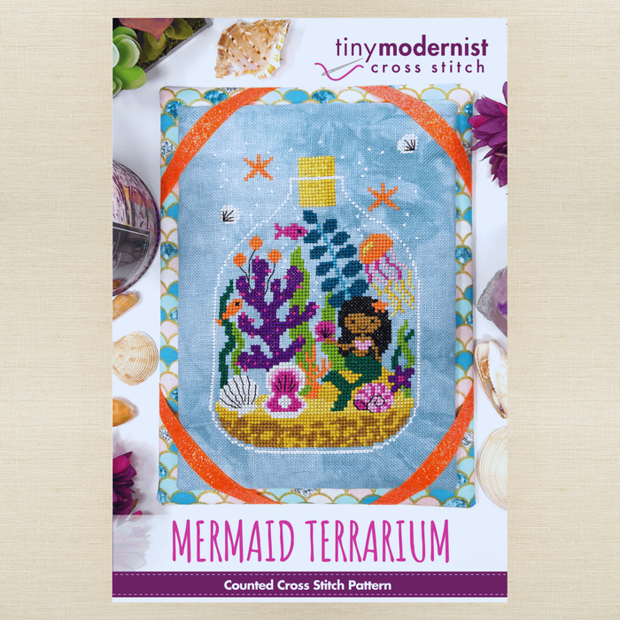 Tiny Modernist - Mermaid Terrarium - Chart IH and/or Roxy Floss Conversion