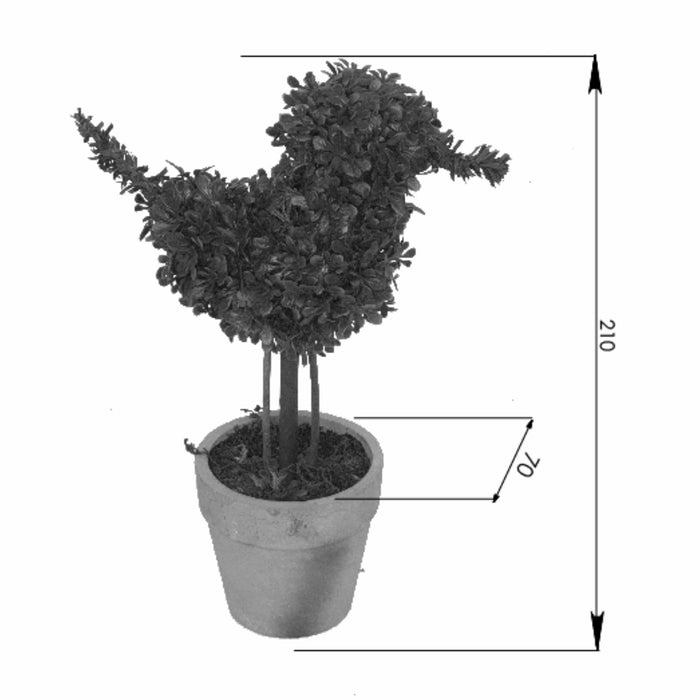 Topiary Duck 21cm Artificial Plant In Terracotta-Look Pot by Criterion -Home Living Store - -