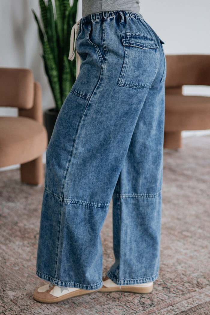 Twila Wide Leg Pants - Medium Wash