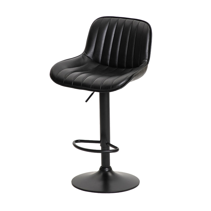 Two Frank Bar Stools Gas Lift Black Metal Black PU by Urban Style
