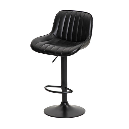 Two Frank Bar Stools Gas Lift Black Metal Black PU by Urban Style