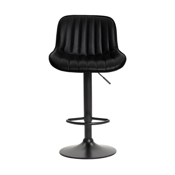 Two Frank Bar Stools Gas Lift Black Metal Black PU by Urban Style
