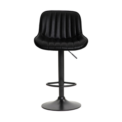Two Frank Bar Stools Gas Lift Black Metal Black PU by Urban Style