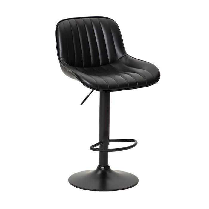 Two Frank Bar Stools Gas Lift Black Metal Black PU by Urban Style