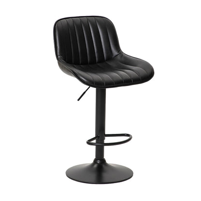 Two Frank Bar Stools Gas Lift Black Metal Black PU by Urban Style