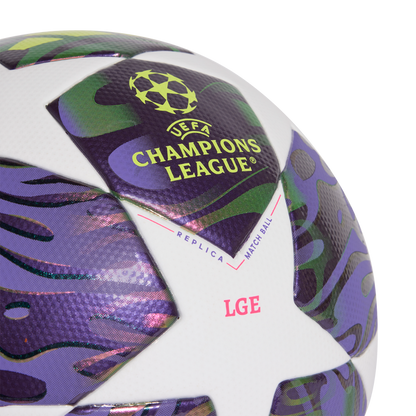 adidas UEFA CHAMPIONS LEAGUE FINAL League Ball | White / Dark Purple / Solar Yellow / Shock Pink